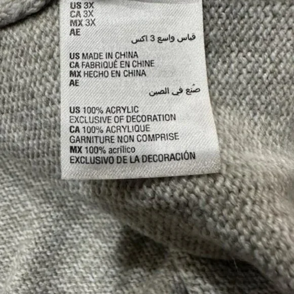 Christmas Cats Holiday Sweater Karen Scott 3X Sparkly Embellished Top - Picture 5 of 10